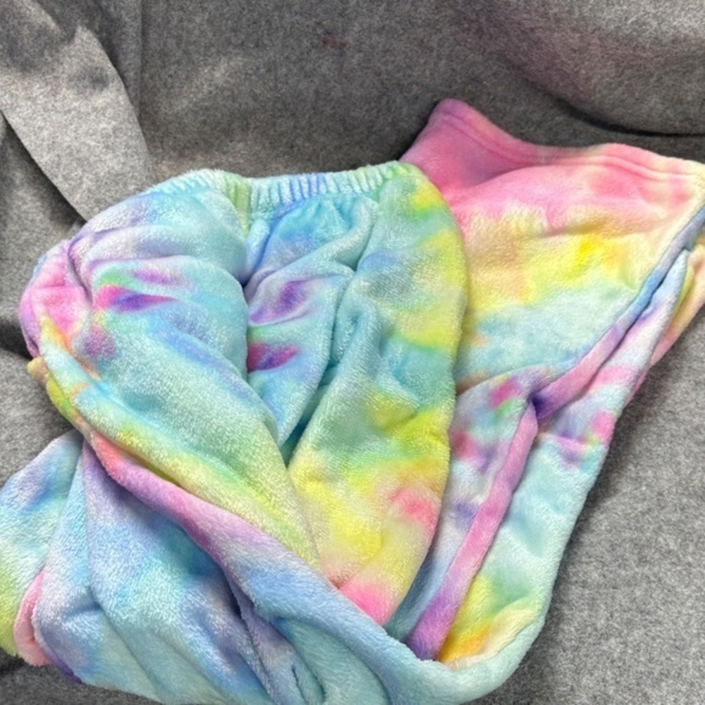 iscream cotton candy muliti colored pocket pull on cozy pants size large
